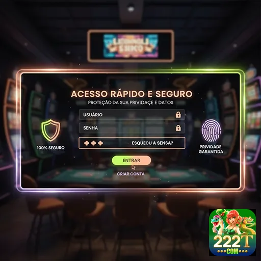 Ilustração de Explore os Slots no 222t e Conquiste Cashback VIP